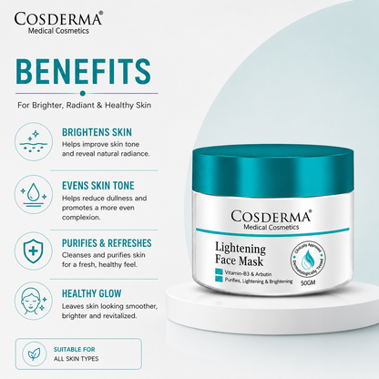 Cosderma Lightening Face Mask | Niacinamide Mask for Natural Skin Brightening & Radiance