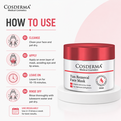 Cosderma Tan Removal Face Mask - Reduce Tan, Acne, Spots & Wrinkles