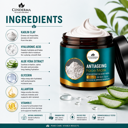 Cosderma Antiaging Face Mask | Hydrate, Firm & Renew Your Skin Naturally