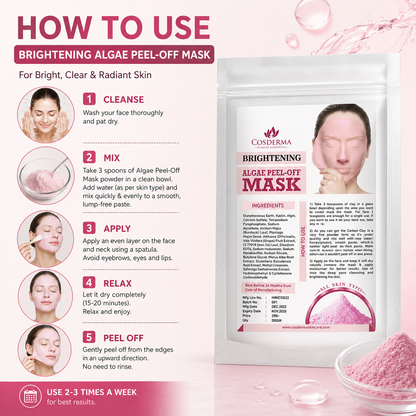 Cosderma Brightening Algae Peel-Off Face Mask - Instant Skin Whitening and Glow