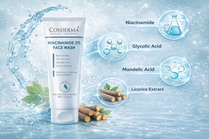 Cosderma Niacinamide 3% Face Wash – Brightening & Oil-Control Cleanser for Clear, Even-Toned Skin