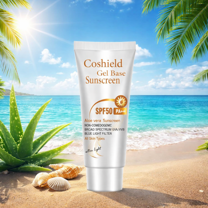 Coshield Gel Base Sunscreen SPF50 PA+++ | Aloe Vera, Non-Comedogenic, Ultra-Light Formula