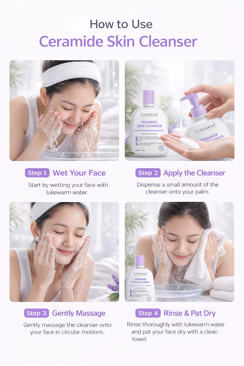 Cosderma Ceramide Skin Cleanser – Hydrating & Barrier Strengthening Cleanser for All Skin Types