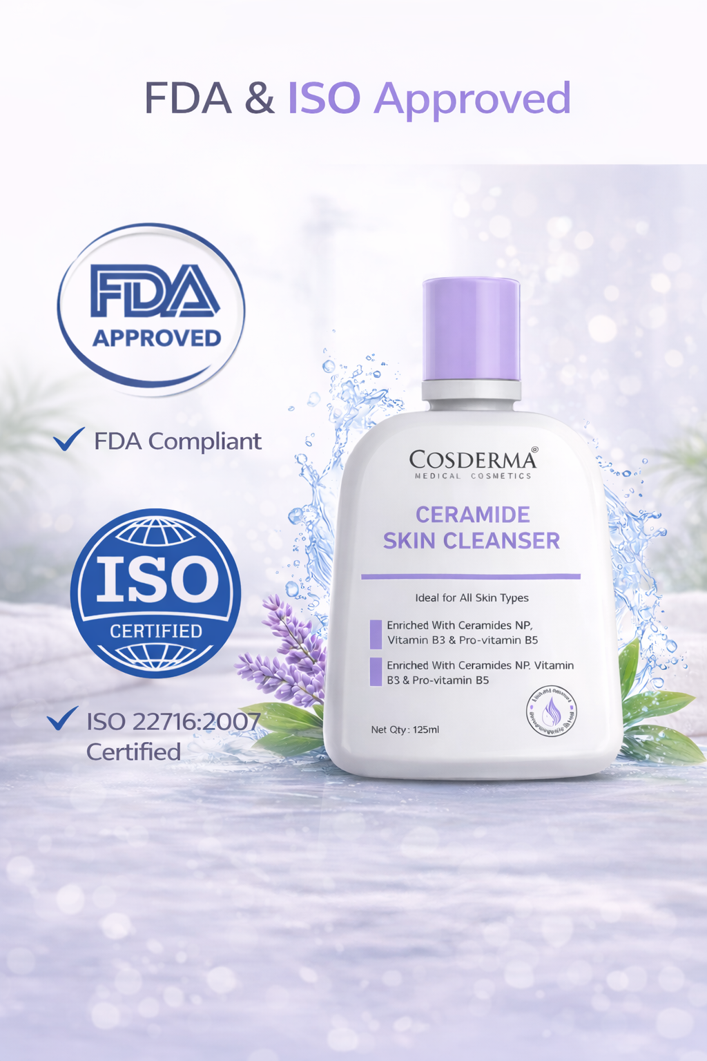 Cosderma Ceramide Skin Cleanser – Hydrating & Barrier Strengthening Cleanser for All Skin Types