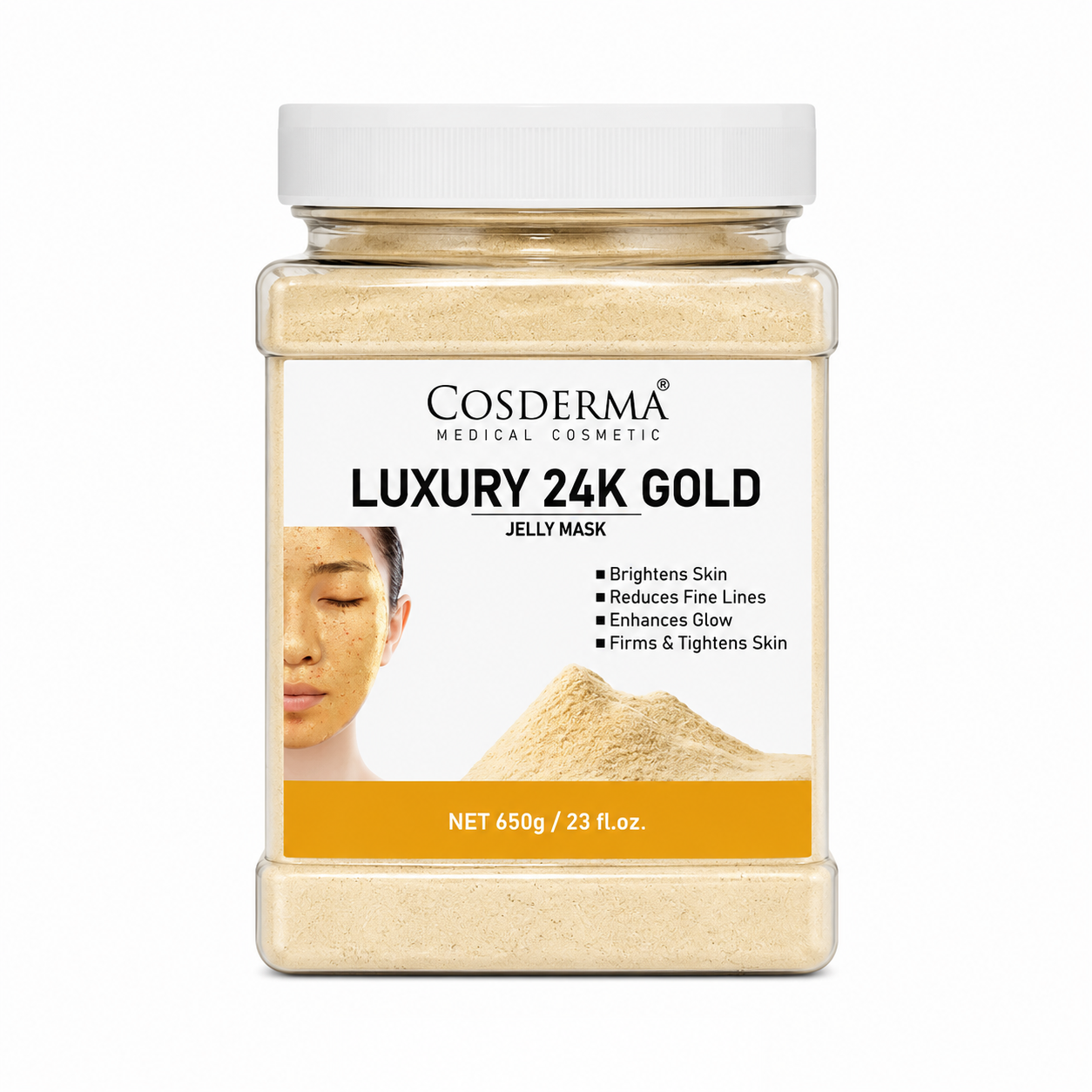 Cosderma Luxury 24K Gold Jelly Mask – Brightening, Firming & Anti-Aging Face Mask (650gm)