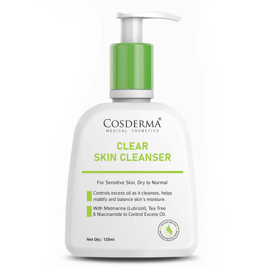 Cosderma Clear Skin Cleanser for Oily & Acne-Prone Skin – Oil Control & Mattifying Formula