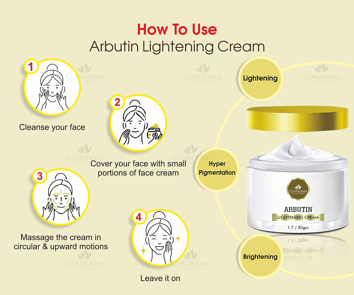 Cosderma Arbutin Lightening Cream - Vitamin C Glow & Anti-Aging for Revitalize Your Skin