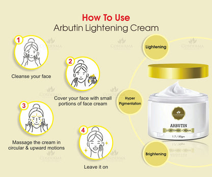 Cosderma Arbutin Lightening Cream - Vitamin C Glow & Anti-Aging for Revitalize Your Skin