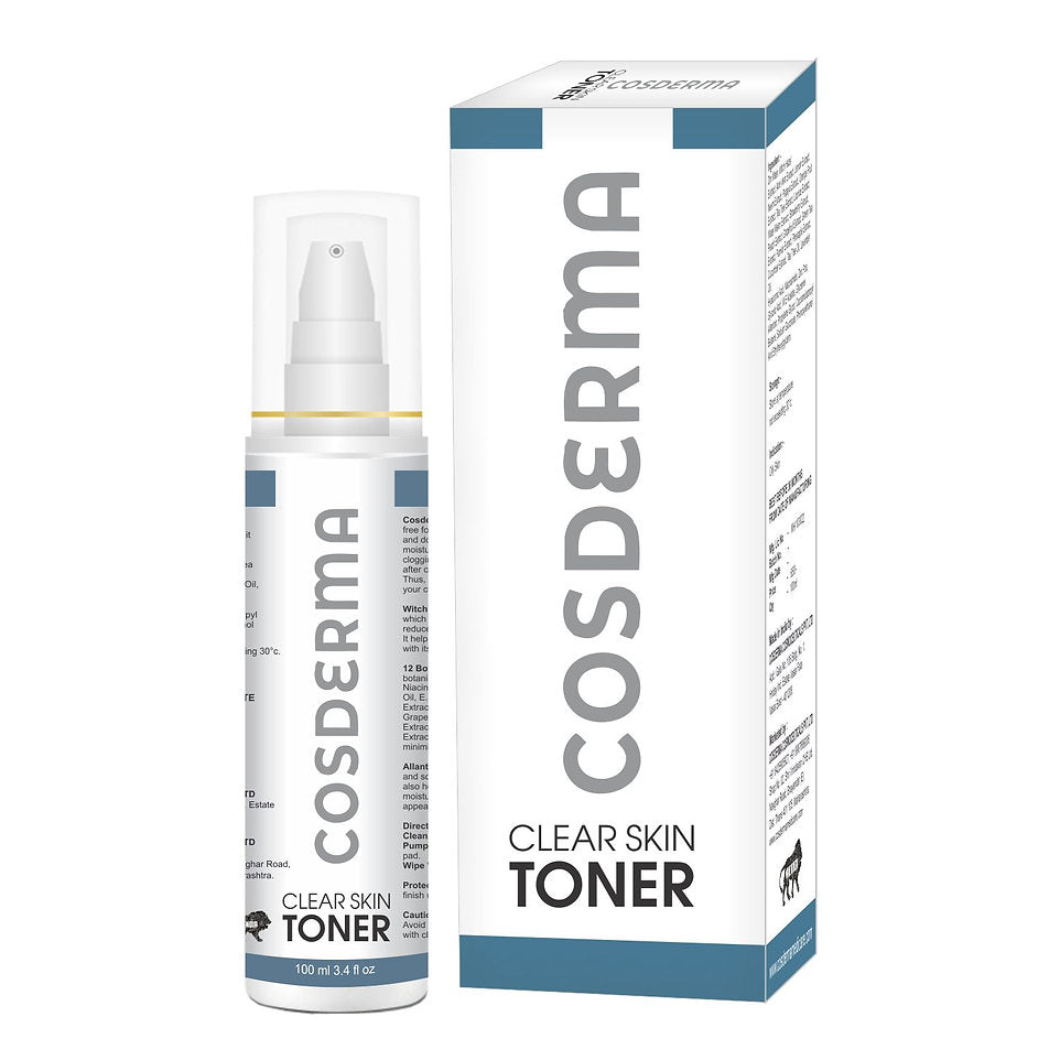 Cosderma Clear Skin Toner | Oil Control & Botanical Enriched Deep Cleanser