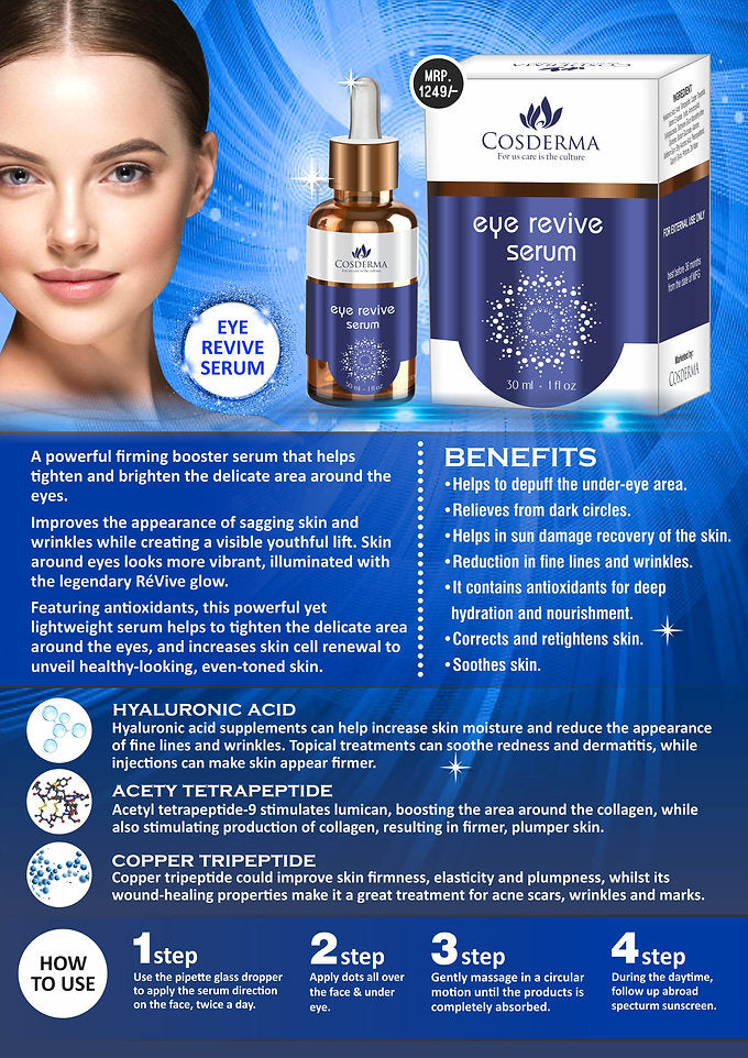 Cosderma EYE Revive Serum - Effective Treatment for Dark Circles, Puffiness, and Wrinkles