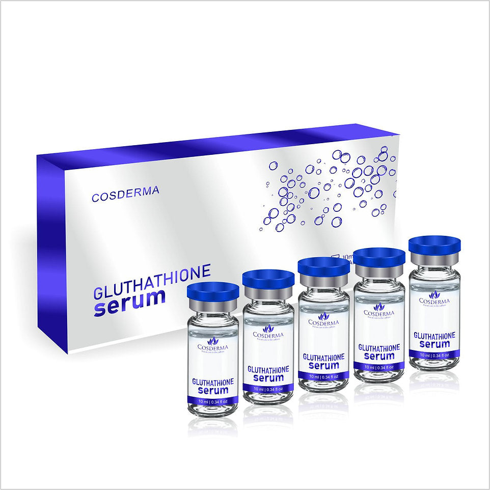 Cosderma Glutathione Serum - Powerful Brightening & Anti-Aging Treatment (5 Vials x 10ml)