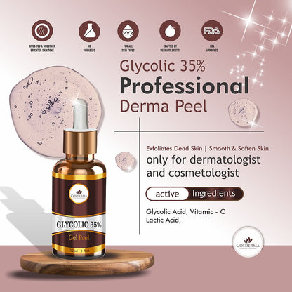 Cosderma Glycolic Acid 35% Gel Peel - Exfoliate, Smooth, & Revitalize Your Skin | Professional Derma Peel