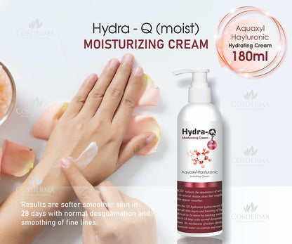 Cosderma Hydra Q Moisturizing Cream | 72-Hour Hydration & Acne Prevention | Aquaxyl & Hyaluronic Hydration for Acne-Prone Skin