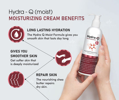 Cosderma Hydra Q Moisturizing Cream | 72-Hour Hydration & Acne Prevention | Aquaxyl & Hyaluronic Hydration for Acne-Prone Skin