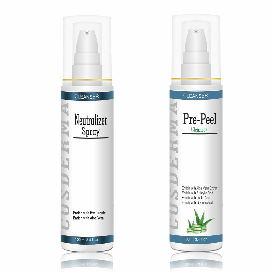 Cosderma Pre Peel Cleanser + Neutralizer Spray Combo (100ml each)