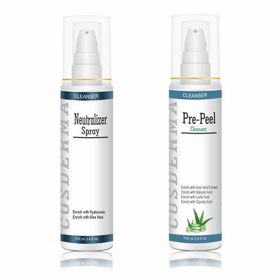 Cosderma Pre Peel Cleanser + Neutralizer Spray Combo (100ml each)
