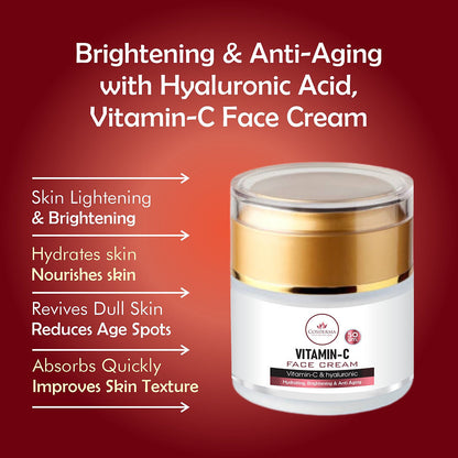 Cosderma Vitamin-C Face Cream | Brightening & Anti-Aging with Hyaluronic Acid