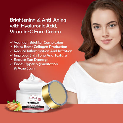 Cosderma Vitamin-C Face Cream | Brightening & Anti-Aging with Hyaluronic Acid