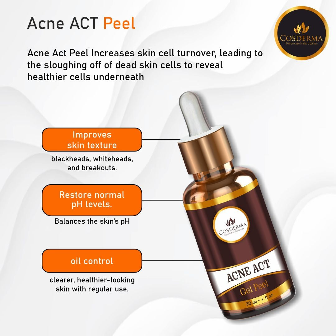 Cosderma Acne Act Peel for Acne, Pimples, Oil Control, Blackheads, Whiteheads, and Breakouts | Professional Derma Peel