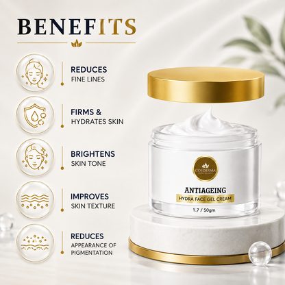 Cosderma Antiaging Hydra Face Cream - for Deep Hydration, Wrinkle Reduction, and Improved Skin Firmness