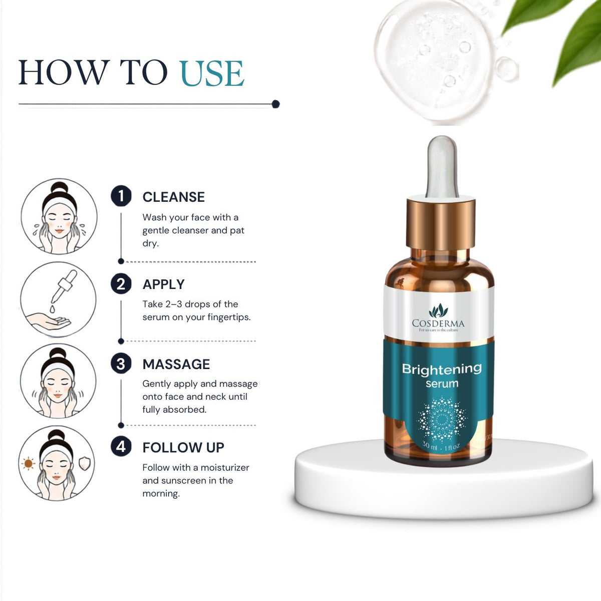 Cosderma Brightening Serum | Niacinamide & Vitamin C for Brighter Skin