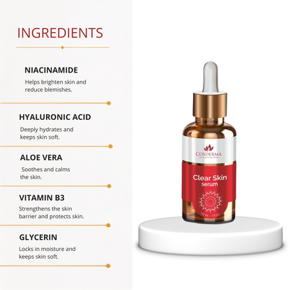 Cosderma Clear Skin Serum - Blemish-Free & Even Skin Tone