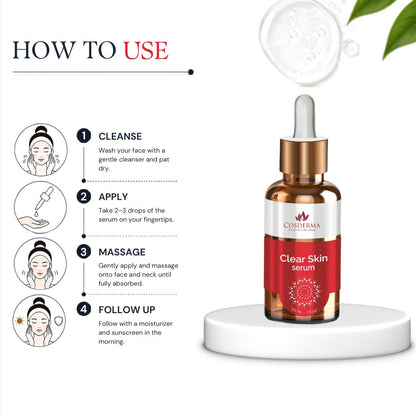 Cosderma Clear Skin Serum - Blemish-Free & Even Skin Tone