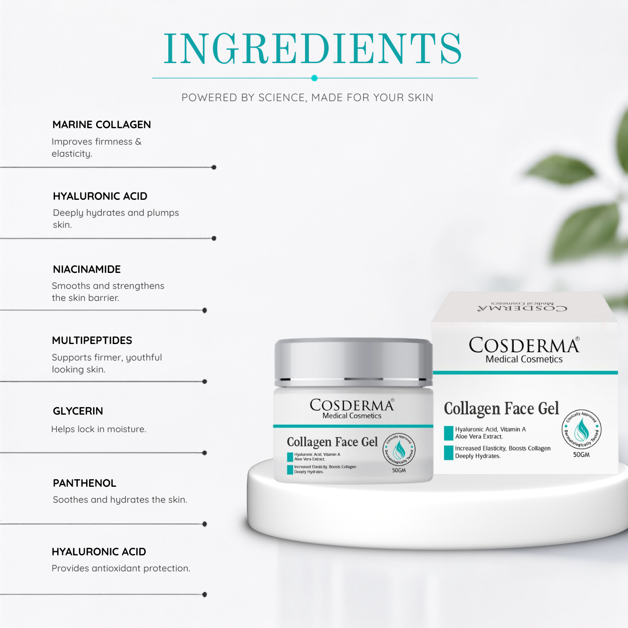 Cosderma Collagen Face Gel | Ultra-Hydrating & Anti-Aging for All Skin Types