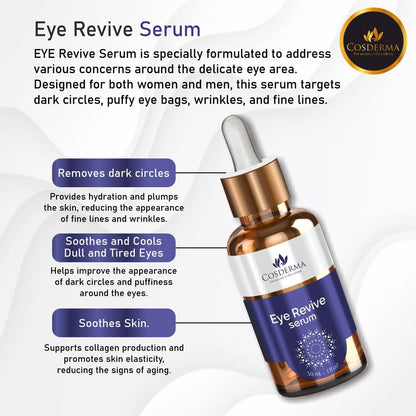 Cosderma EYE Revive Serum - Effective Treatment for Dark Circles, Puffiness, and Wrinkles