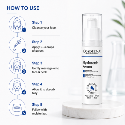 Cosderma Hyaluronic Acid Serum | Hydration, Firming & Skin Texture Enhancement