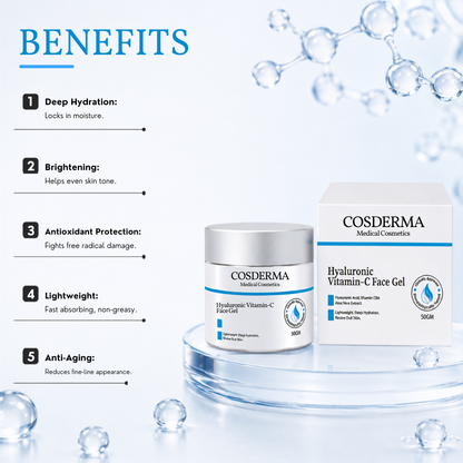 Cosderma Hyaluronic Vitamin-C Face Gel – Hydration & Brightening