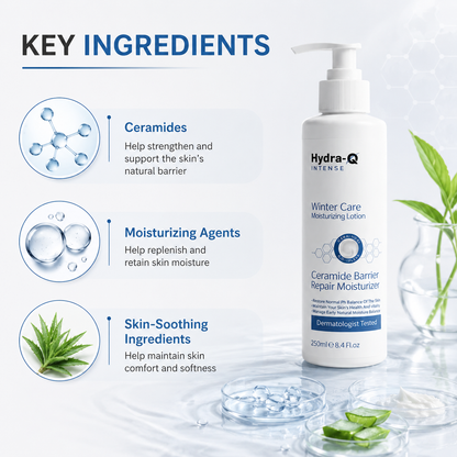 Cosderma Hydra-Q Intense Winter Care Moisturizing Lotion | Ceramide Barrier Repair Moisturizer (250ml)