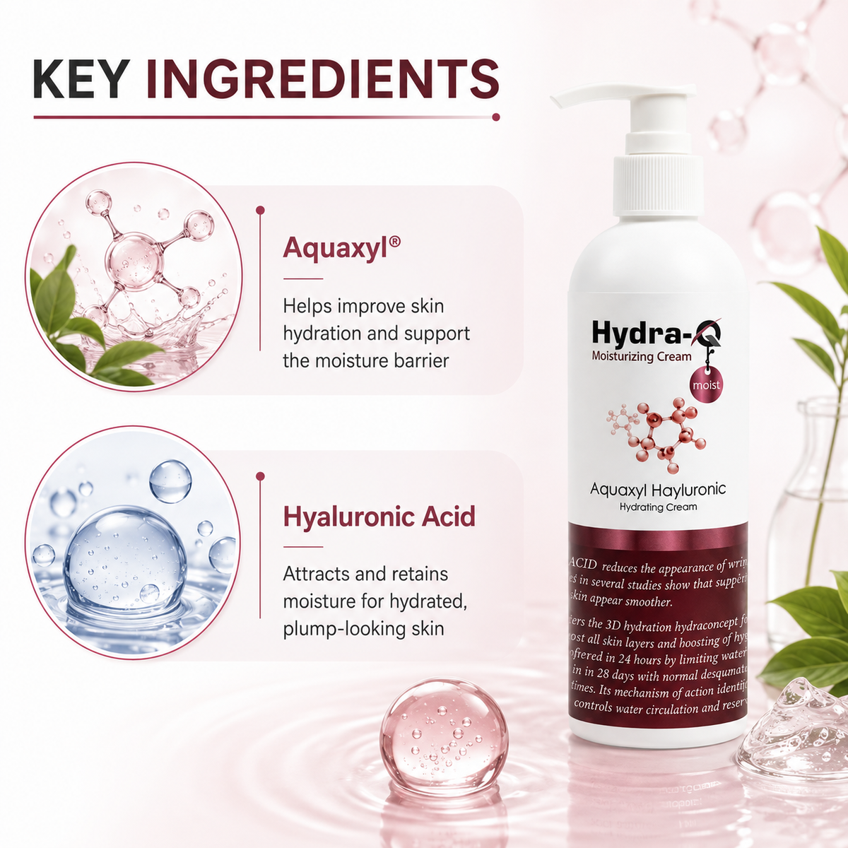 Cosderma Hydra-Q Moisturizing Cream | Aquaxyl® & Hyaluronic Acid