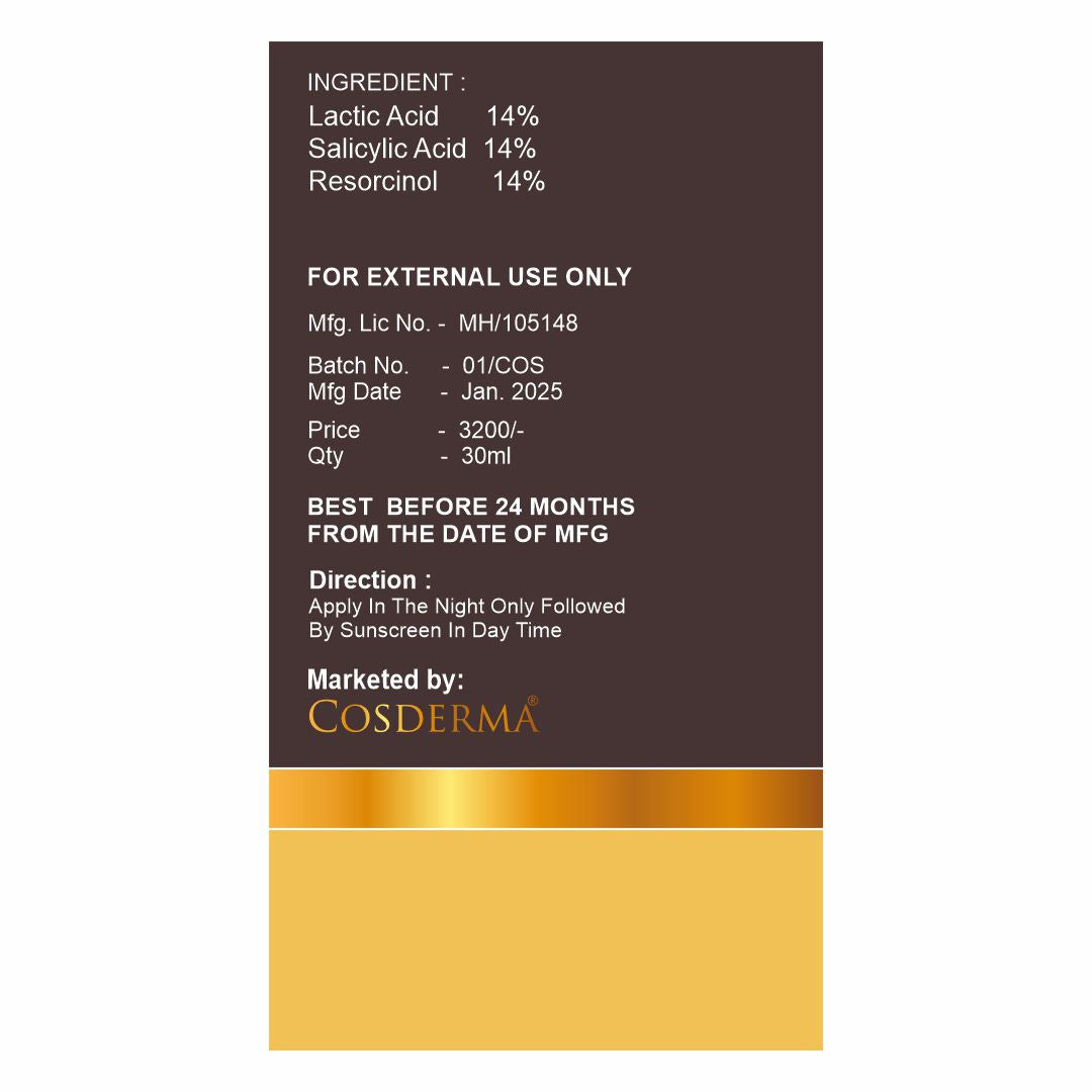 Cosderma Jessner Gel Peel – Advanced Chemical Peel for Acne Scars, Fine Lines, and Pigmentation