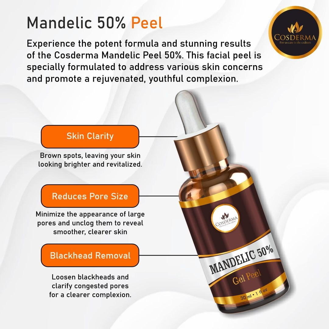 Cosderma Mandelic Peel 50% | Exfoliating Facial Peel for Youthful & Clear Skin | Professional Derma Peel