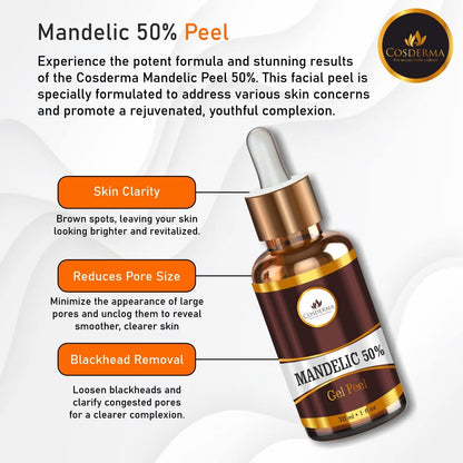 Cosderma Mandelic Peel 50% | Exfoliating Facial Peel for Youthful & Clear Skin | Professional Derma Peel