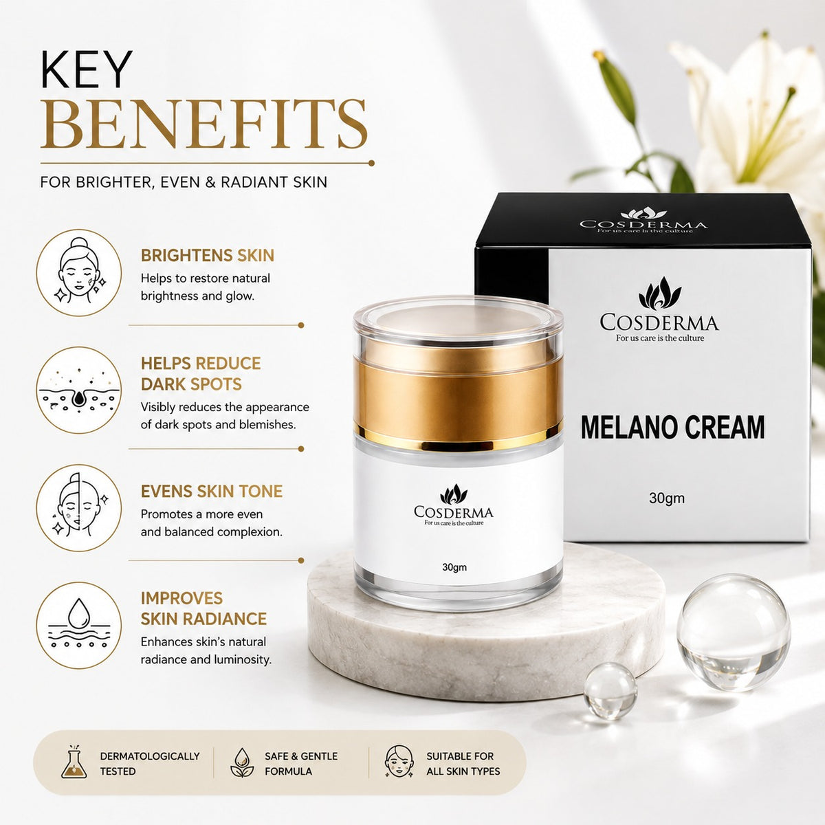 Cosderma Melano Cream - Effective Hyperpigmentation & Brightening Solution
