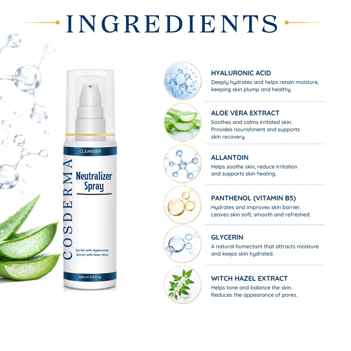 Cosderma Neutralizer Spray 100ml – pH Balancing & Soothing Post-Peel Treatment