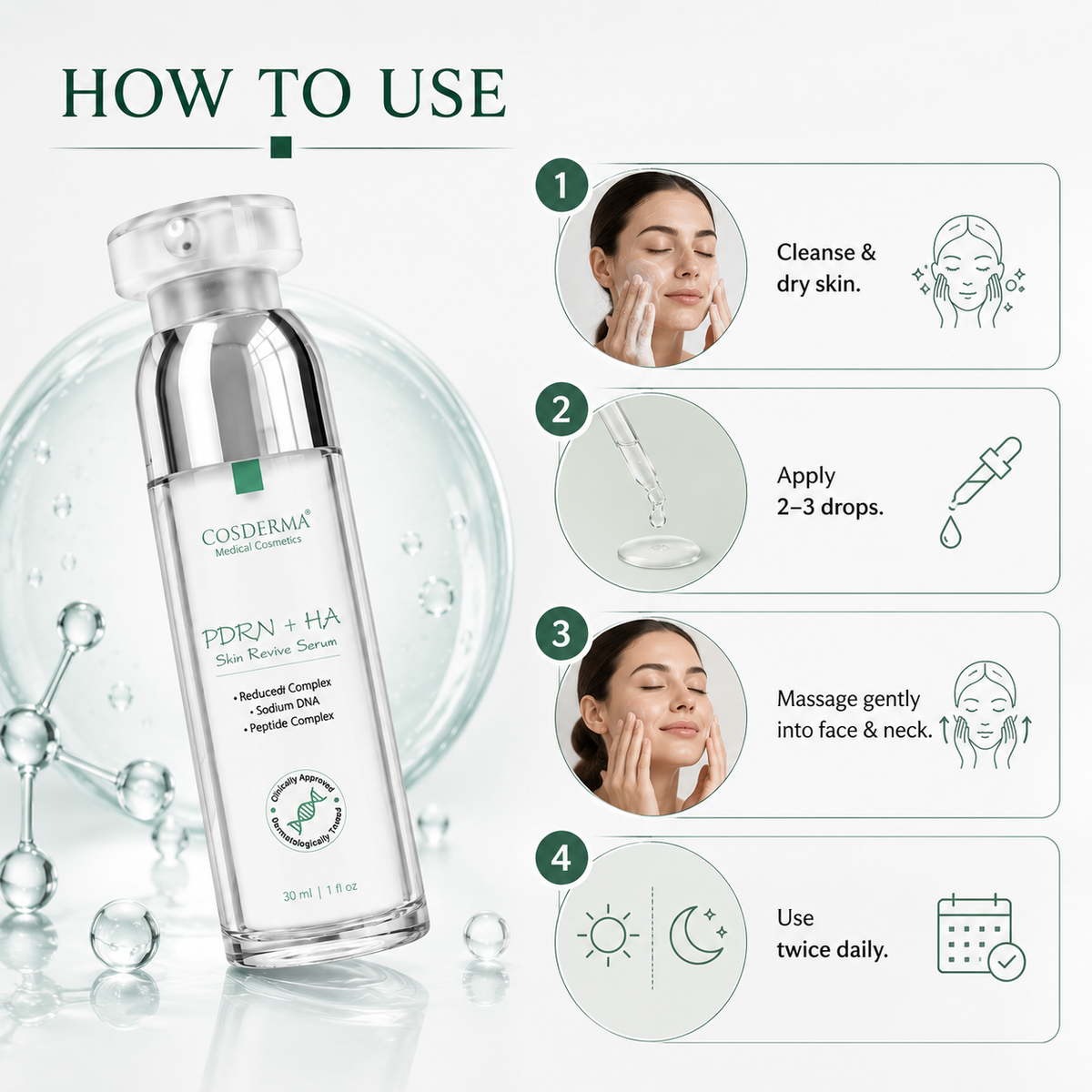 Cosderma PDRN+HA Skin Revive Serum for Antiaging