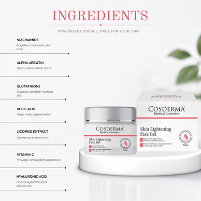 Cosderma Skin Lightening Face Gel | Anti-Aging & Even Skin Tone