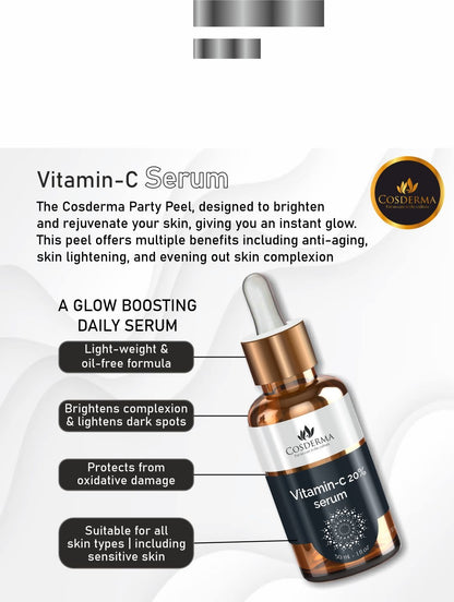 Cosderma Vitamin C 20% Serum - Brighten & Hydrate Skin | Professional Serum