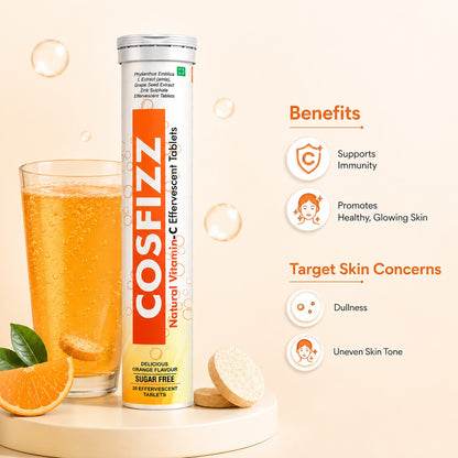 Cosfizz - Natural Vitamin C Effervescent Tablets for Immunity & Skin Health