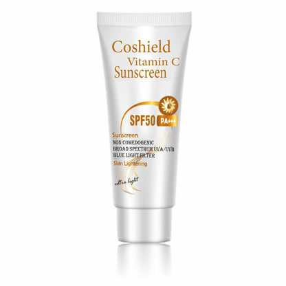 Coshield Vitamin C Sunscreen SPF50 PA+++ | Brightening & Non-Comedogenic, Ultra-Light Formula