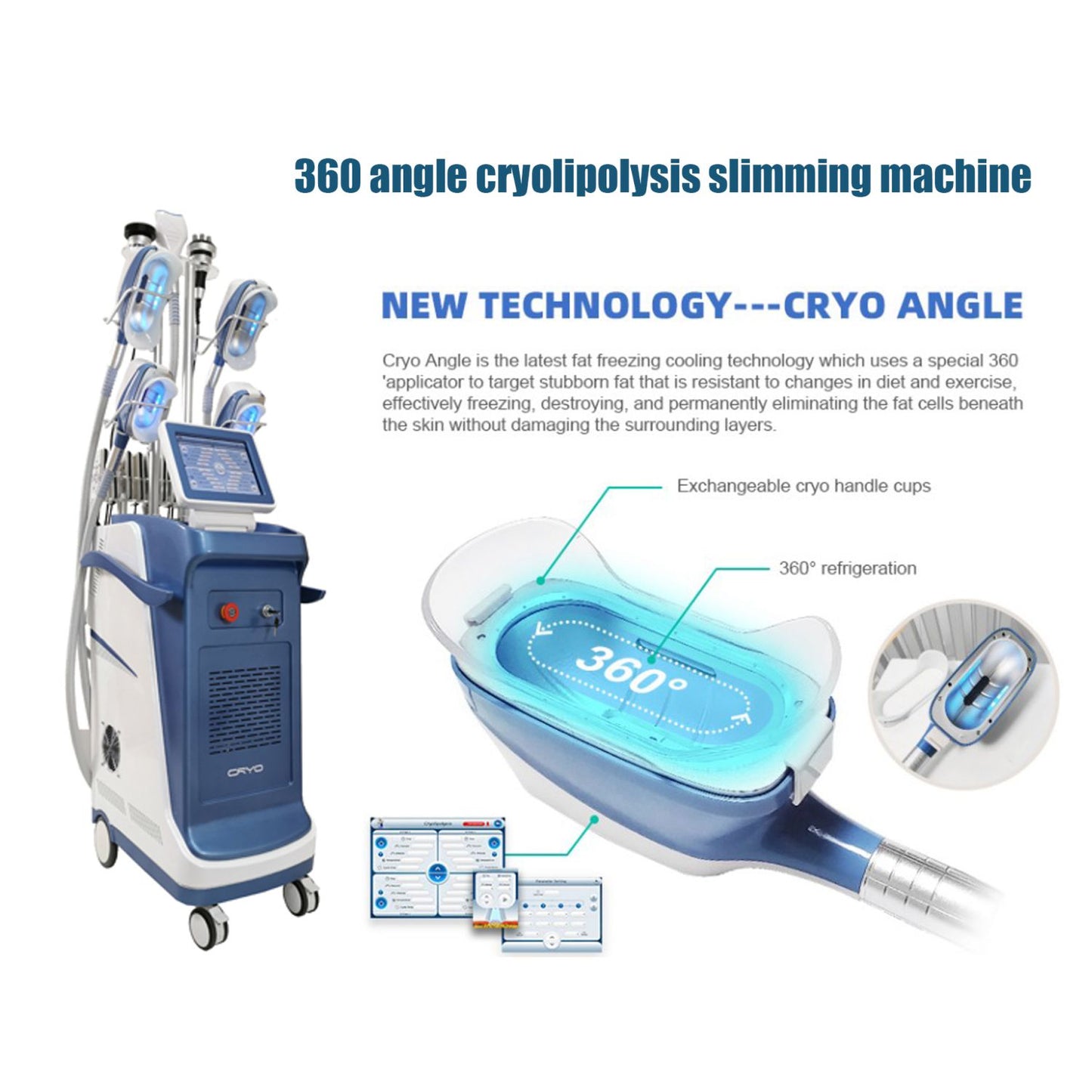 Cosderma 360° Angle Surrounding Cryolipolysis Slimming Machine - Fat Reduction & Body Contouring | CRYO + Lipo Laser + 40K Cavitation + Body RF + Face RF