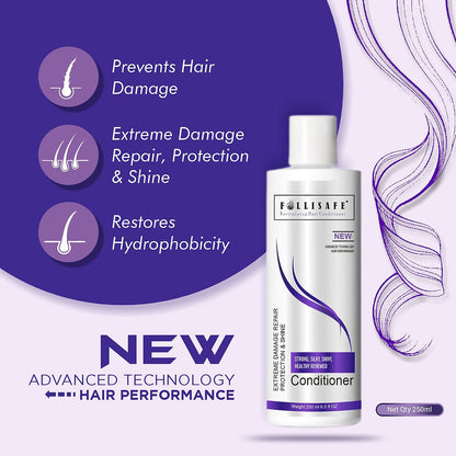 Follisafe Hair Conditioner - Advanced Damage Repair & Shine for Treated Hair