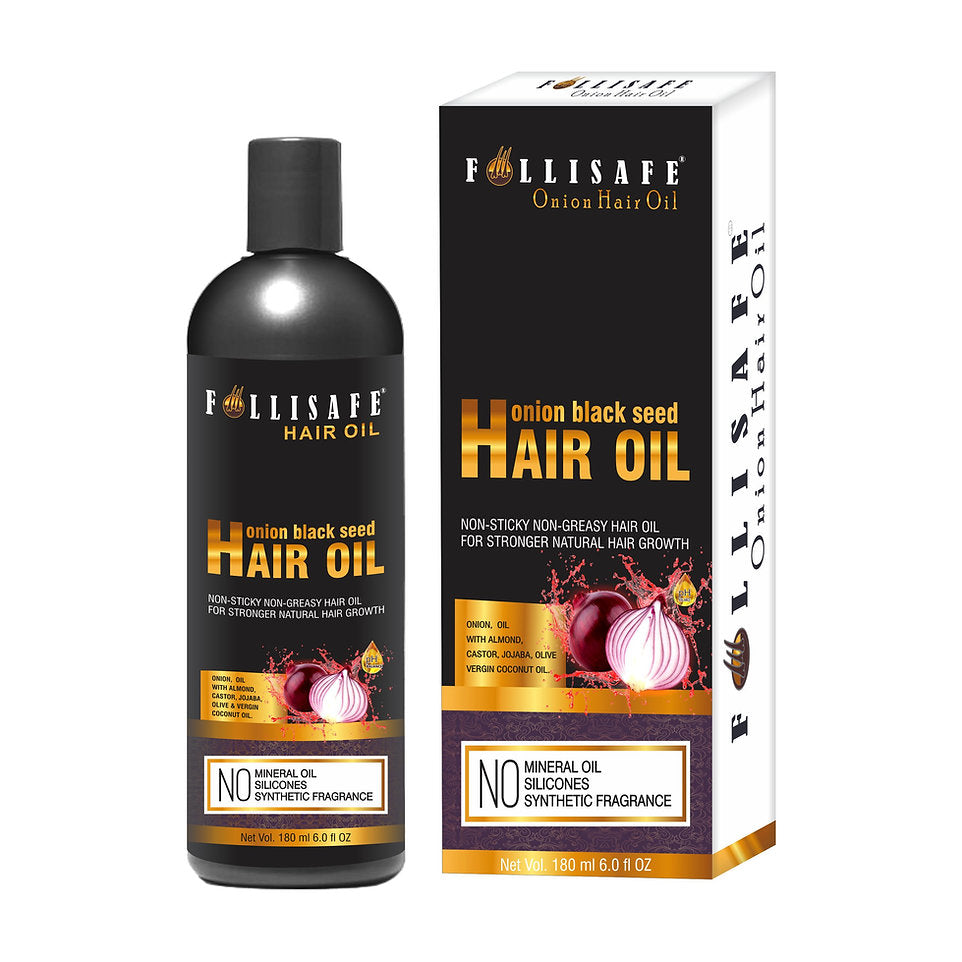 Follisafe Onion Hair Oil with 20 Essential Oils | 4X Growth Action for Hair Fall Control