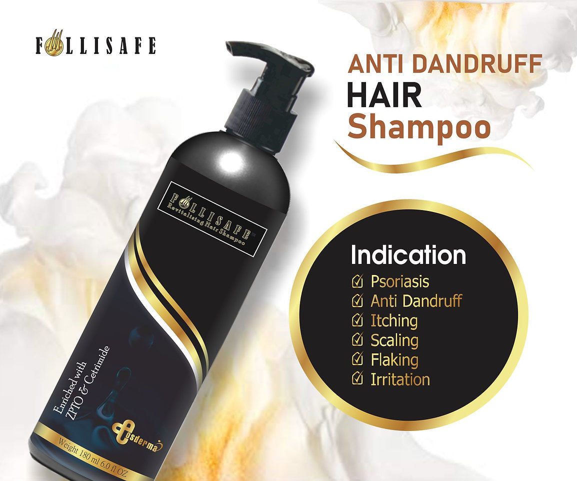 Follisafe Anti-Dandruff Shampoo with Tea Tree Oil & Zinc PCA – Soothes, Hydrates, & Revitalizes