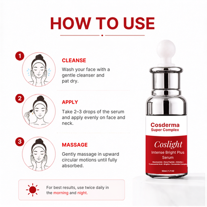Coslight Intense Bright Plus Serum – Advanced Brightening & Hydration | Cosderma Super Complex 6