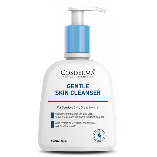 Cosderma Gentle Skin Cleanser for Sensitive & Dry to Normal Skin – Hydrating Creamy Formula