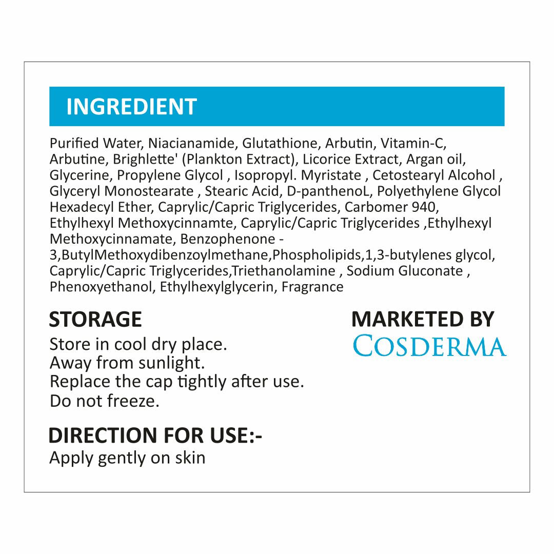 Cosderma Glutagloss Face Cream - Advanced Brightening & Nourishing Moisturizer